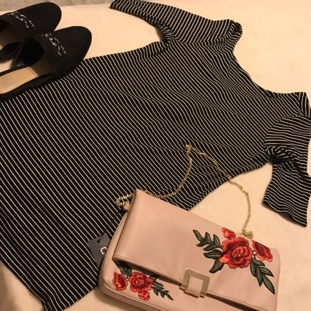 Beautiful Striped Black & White Mini Dress